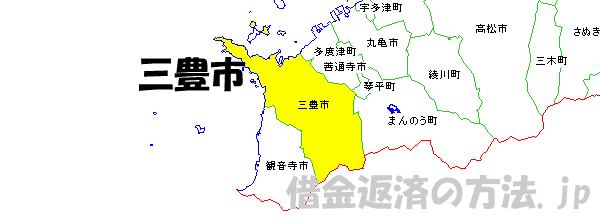 三豊市の地図