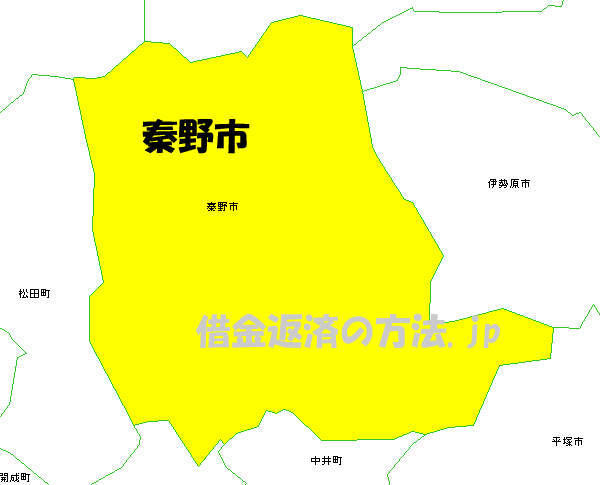 秦野市の地図