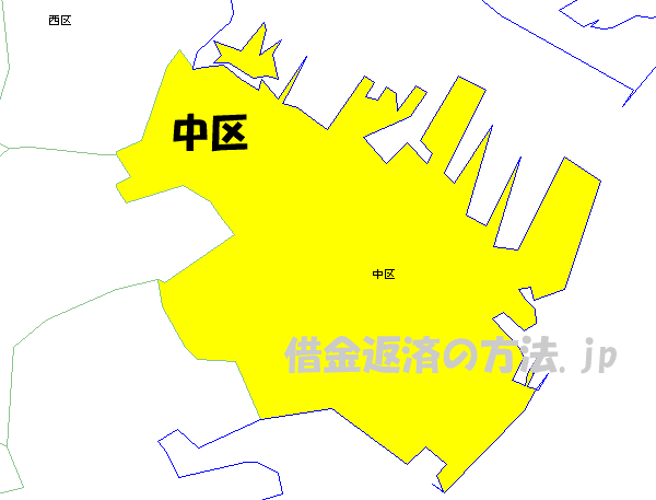 横浜市中区の地図