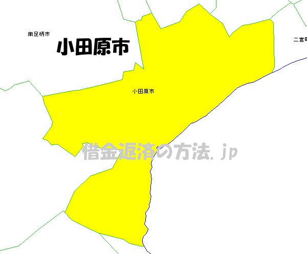 小田原市の地図