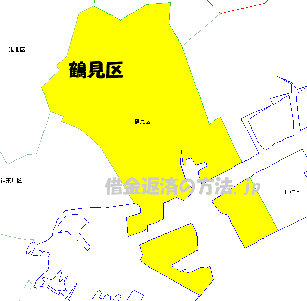 横浜市鶴見区の地図