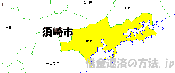 須崎市の地図