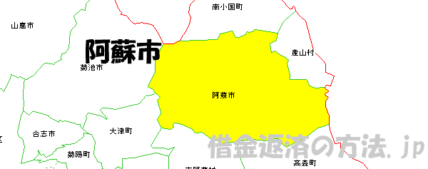 阿蘇市の地図