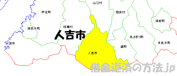 人吉市の地図