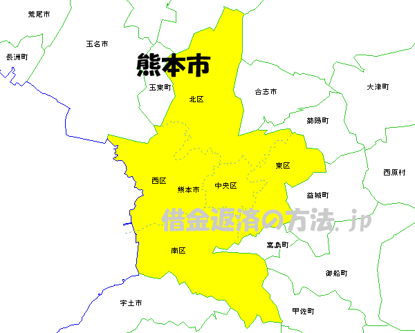 熊本市の地図