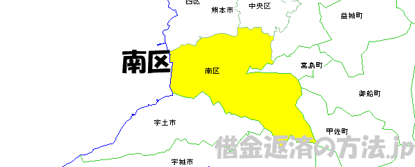 熊本市南区の地図