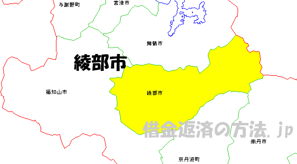 綾部市の地図
