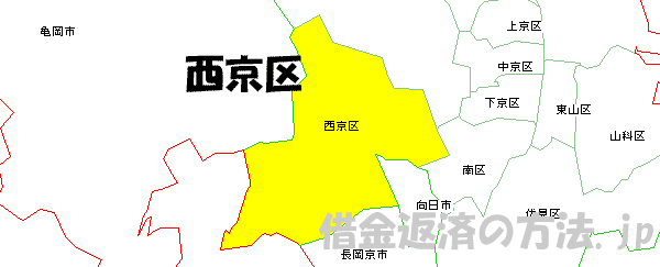 西京区の地図