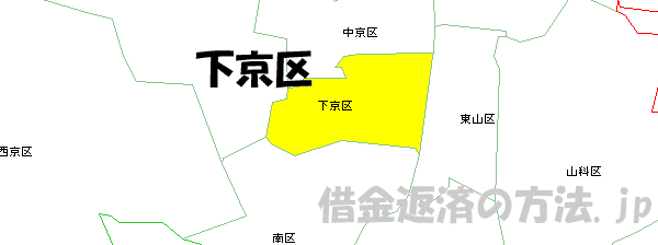 下京区の地図