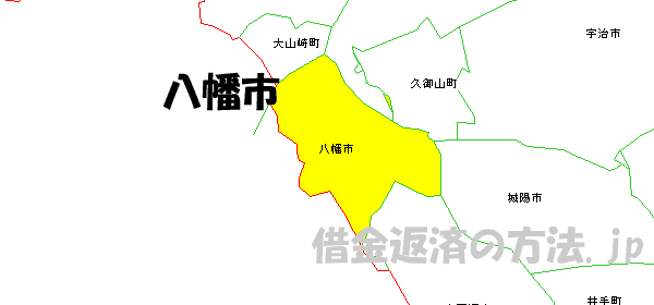 八幡市の地図