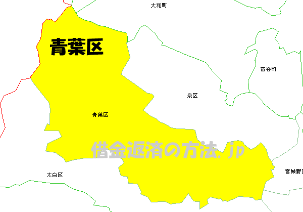 仙台市青葉区の地図