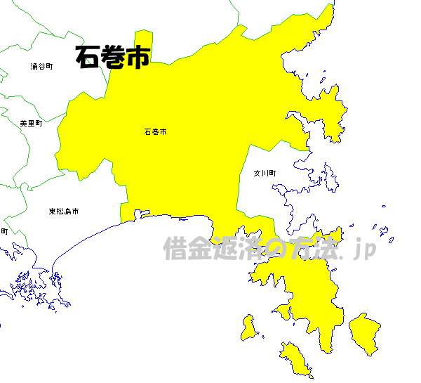 石巻市の地図