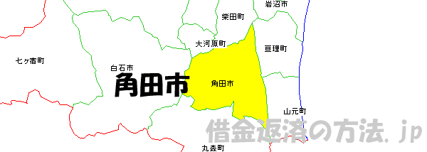 角田市の地図