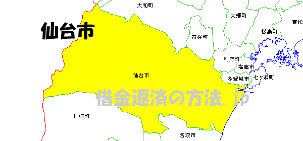 仙台市の地図