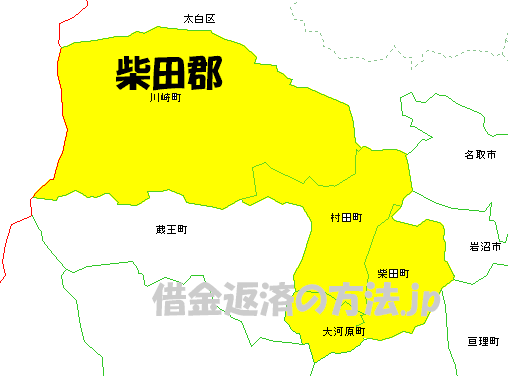 柴田郡の地図