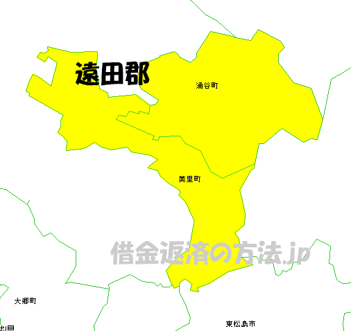 遠田郡の地図