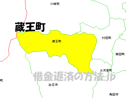 蔵王町の地図
