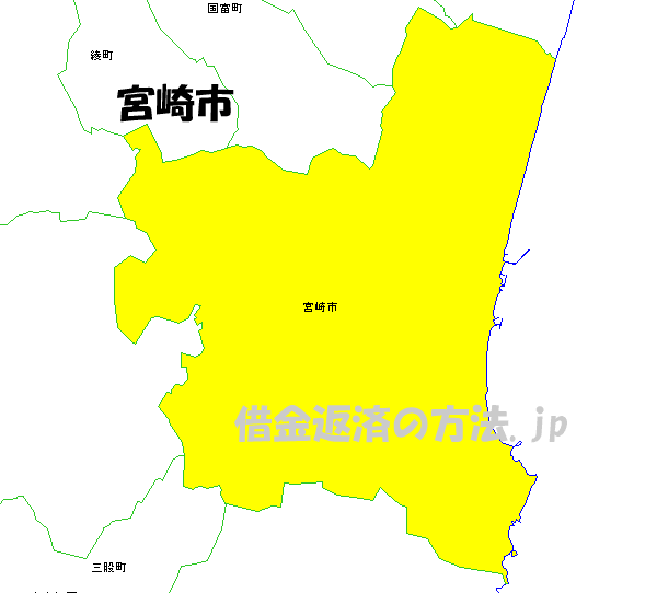 宮崎市の地図