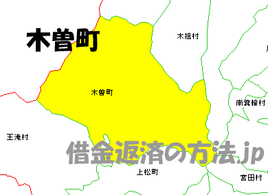 木曽町の地図