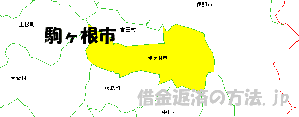 駒ヶ根市の地図