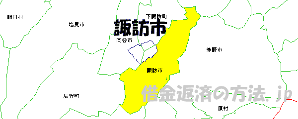 諏訪市の地図