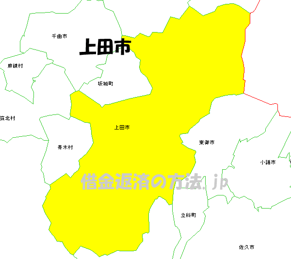 上田市の地図