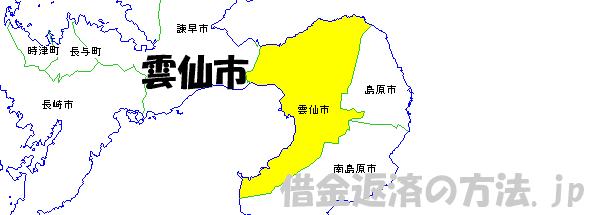 雲仙市の地図