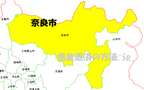 奈良市の地図