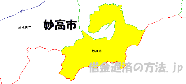 妙高市の地図