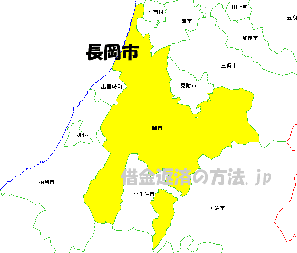 長岡市の地図