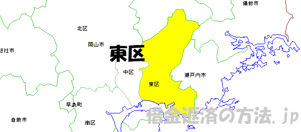岡山市東区の地図