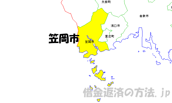 笠岡市の地図