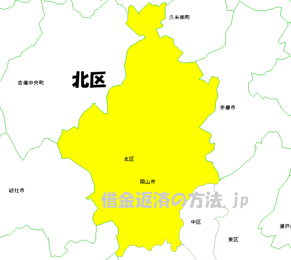 岡山市北区の地図