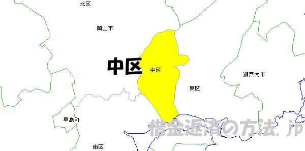 岡山市中区の地図