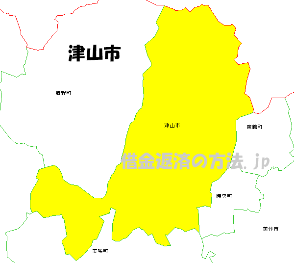 津山市の地図
