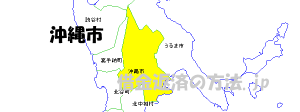 沖縄市の地図