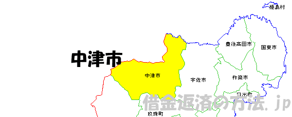 中津市の地図