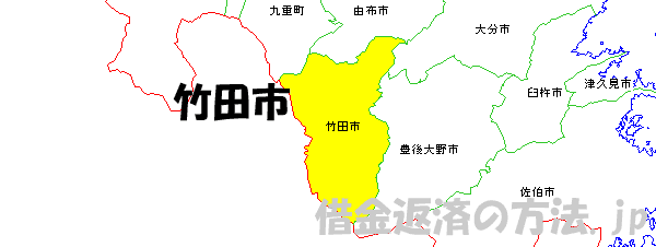 竹田市の地図