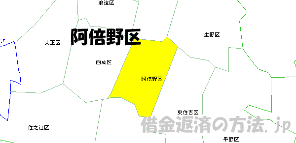 阿倍野区の地図