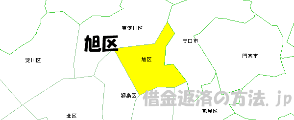 大阪市旭区の地図