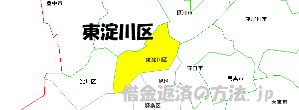 東淀川区の地図