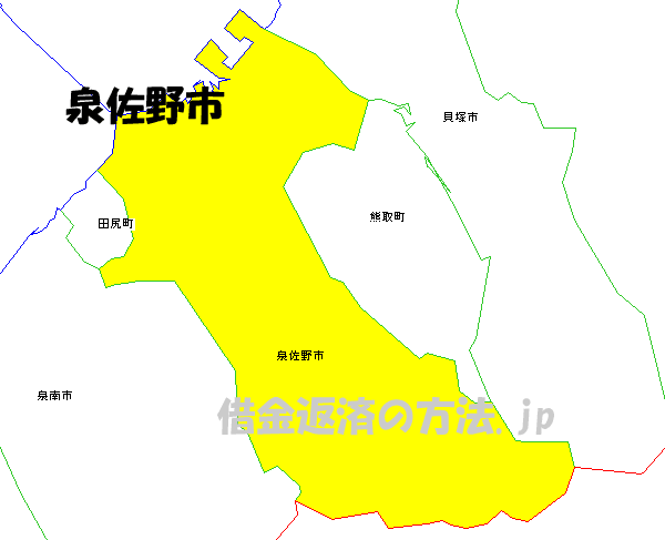 泉佐野市の地図