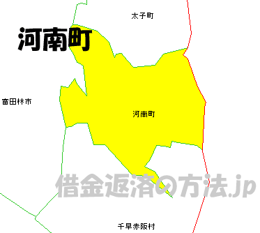 河南町の地図