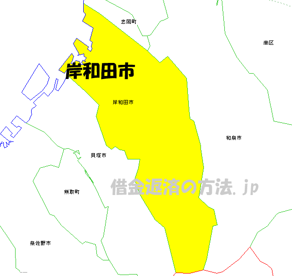 岸和田市の地図