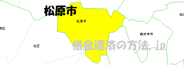 松原市の地図