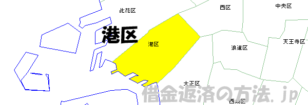 大阪市港区の地図