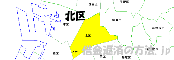 堺市北区の地図