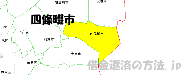 四條畷市の地図