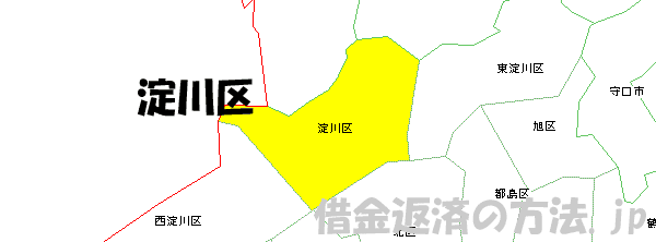 淀川区の地図