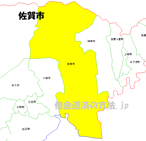 佐賀市の地図